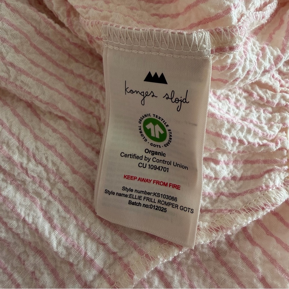 Konges Sløjd Baby Girls Ellie Frill Romper in Pink - Picture 10 of 11